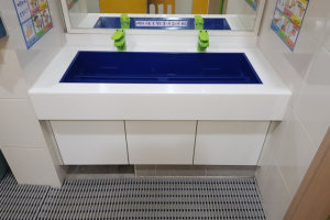 악어 수전으로 변신한 대건유치원: 유아 세면대 교체로 어린이들에게 주는 신선한 활력!