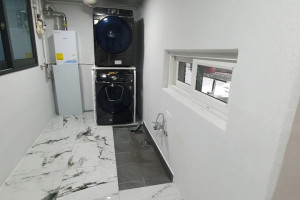 수원 영통 거실과 주방의 완벽한 조화! 폴리싱타일 리모델링 성공기