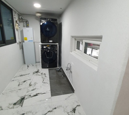 수원 영통 거실과 주방의 완벽한 조화! 폴리싱타일 리모델링 성공기